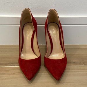Gianvito Rossi Red Velvet Heels
